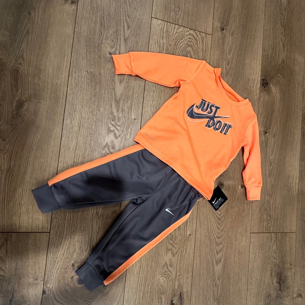 Orange and Gray Nike Kids Tracksuit